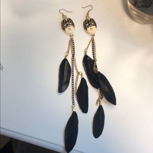 Long earnings with feather